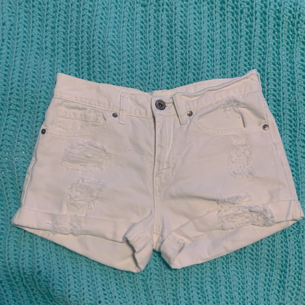 Bullhead White Denim Shorts